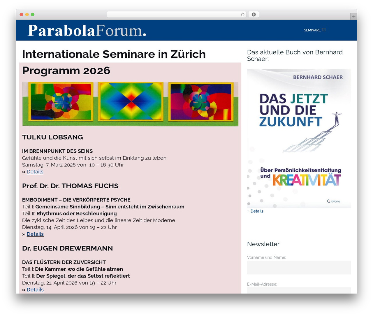 Shapely WordPress website theme - parabolaforum.com