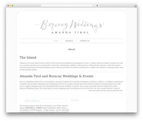 Sugar and Spice best wedding WordPress theme - boracayweddings.org