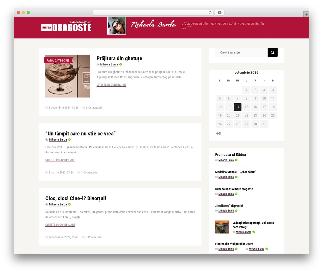 The Frog WordPress website theme - burda.revistatango.ro