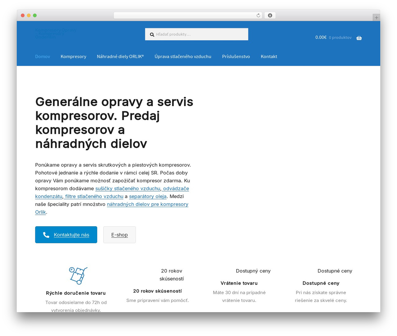 WordPress theme Storefront - kompresory-opravy.com
