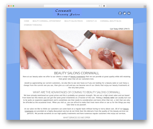 Catalyst top WordPress theme - beautysalonscornwall.co.uk