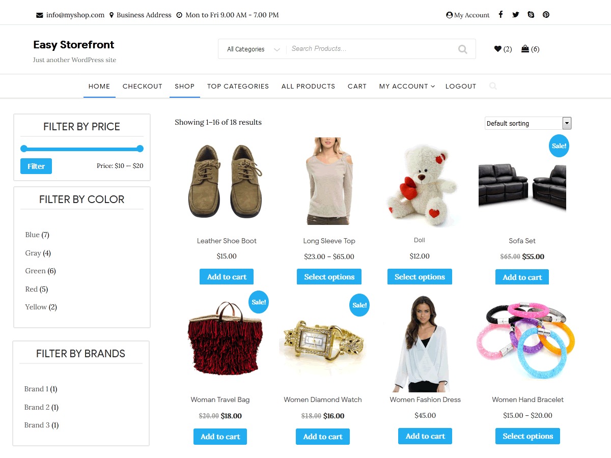 Easy Storefront WordPress ecommerce theme