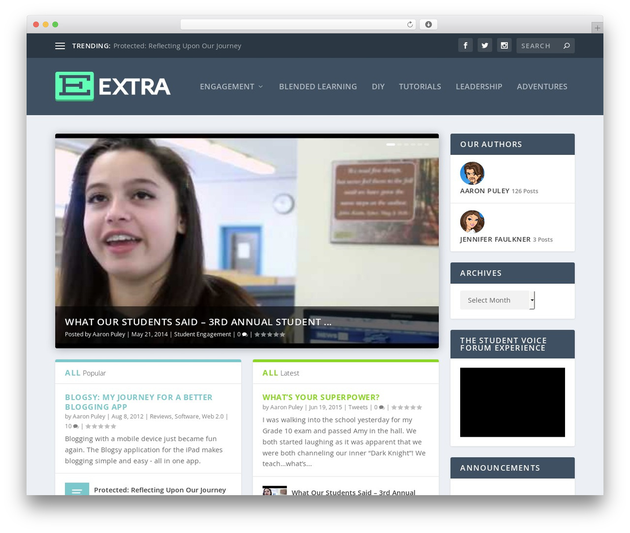Theme WordPress Extra - bloggucation.learninghood.ca