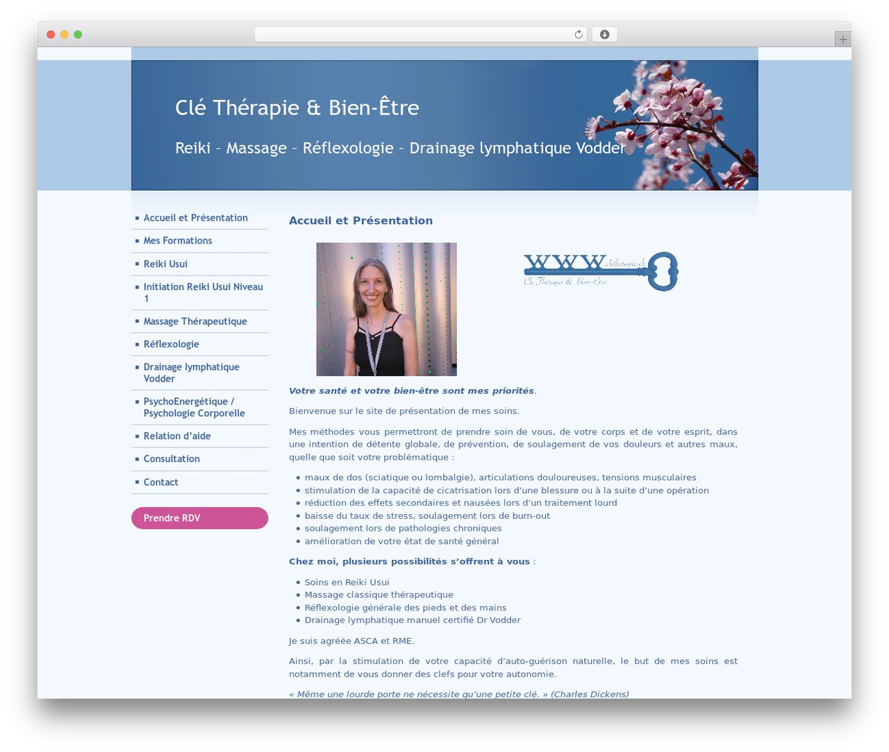 Hashi WordPress website theme - www.cletherapie.ch
