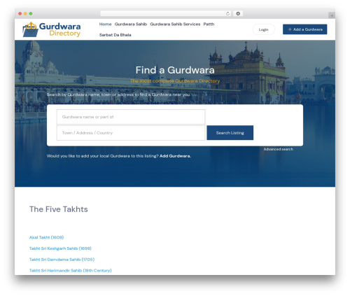 Dlist core WordPress plugin - gurdwaradirectory.com