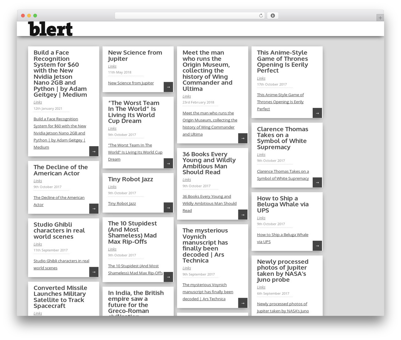 Pinbin best WordPress theme - blert.org