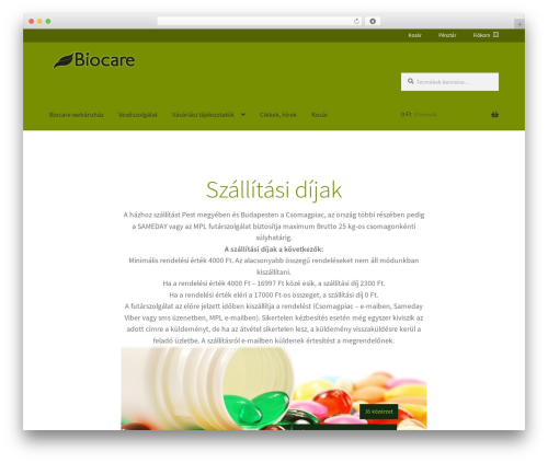 Theme WordPress Storefront - biocare.hu