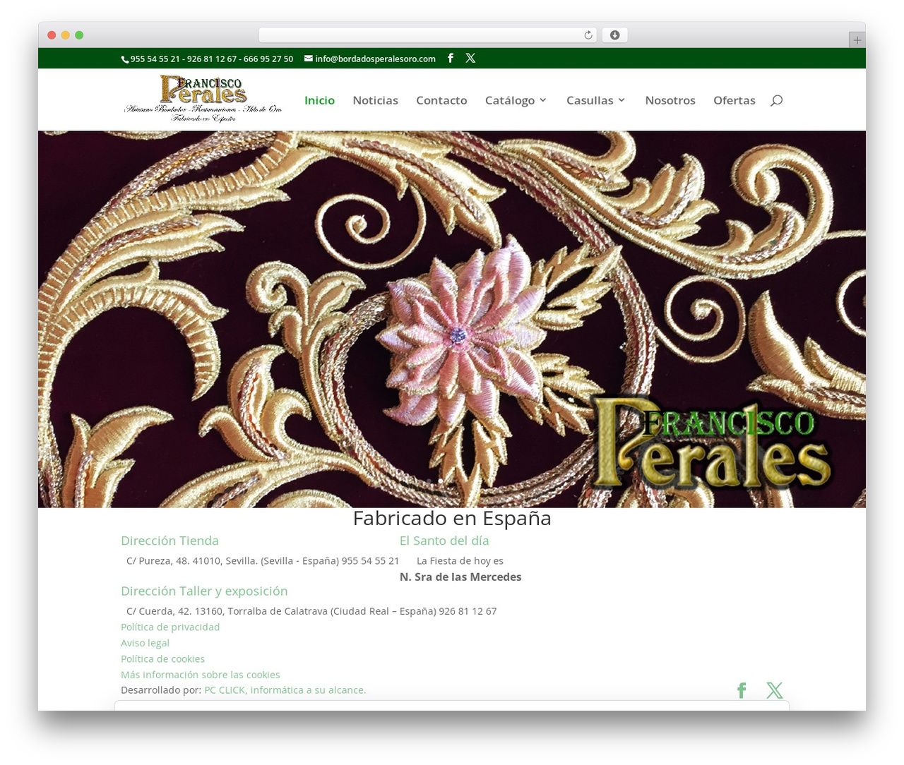 WordPress theme Divi - bordadosperalesoro.com