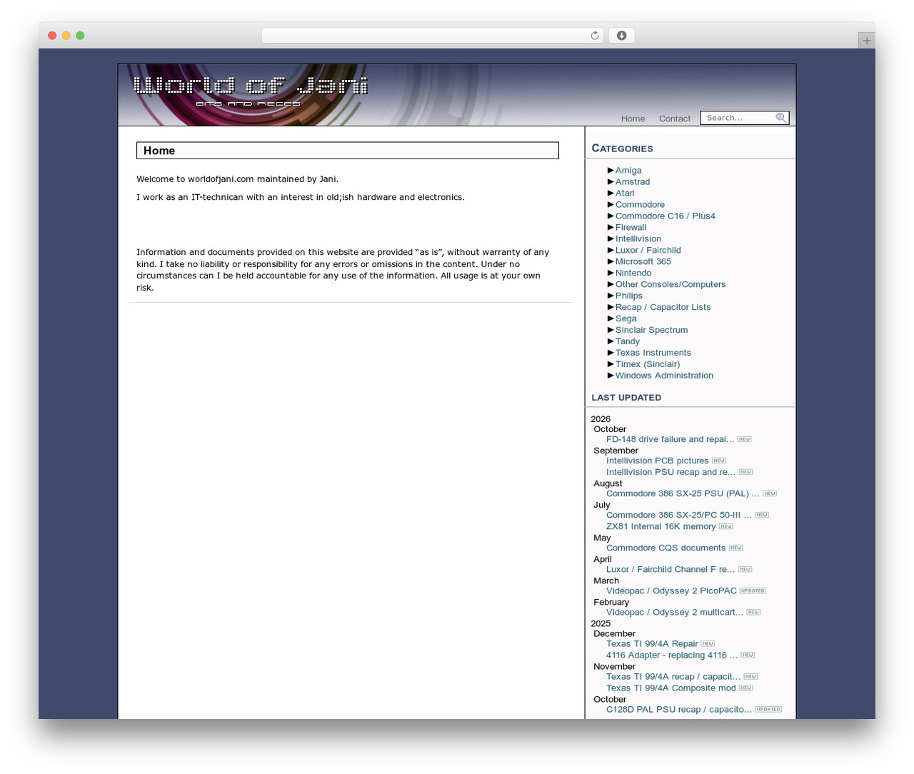WordPress theme Eos - blog.worldofjani.com