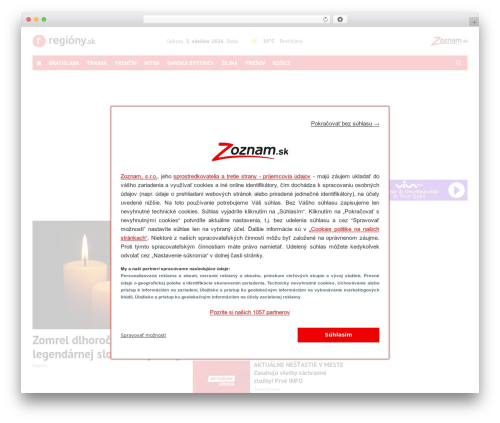 WordPress theme Regiony - regiony.zoznam.sk
