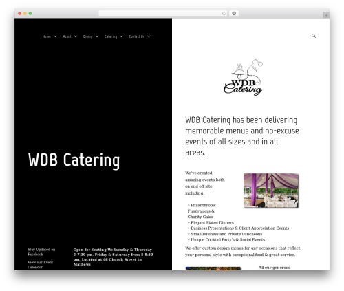 Theme WordPress Aperitive. - thewhitedogbistro.com/wdb-catering