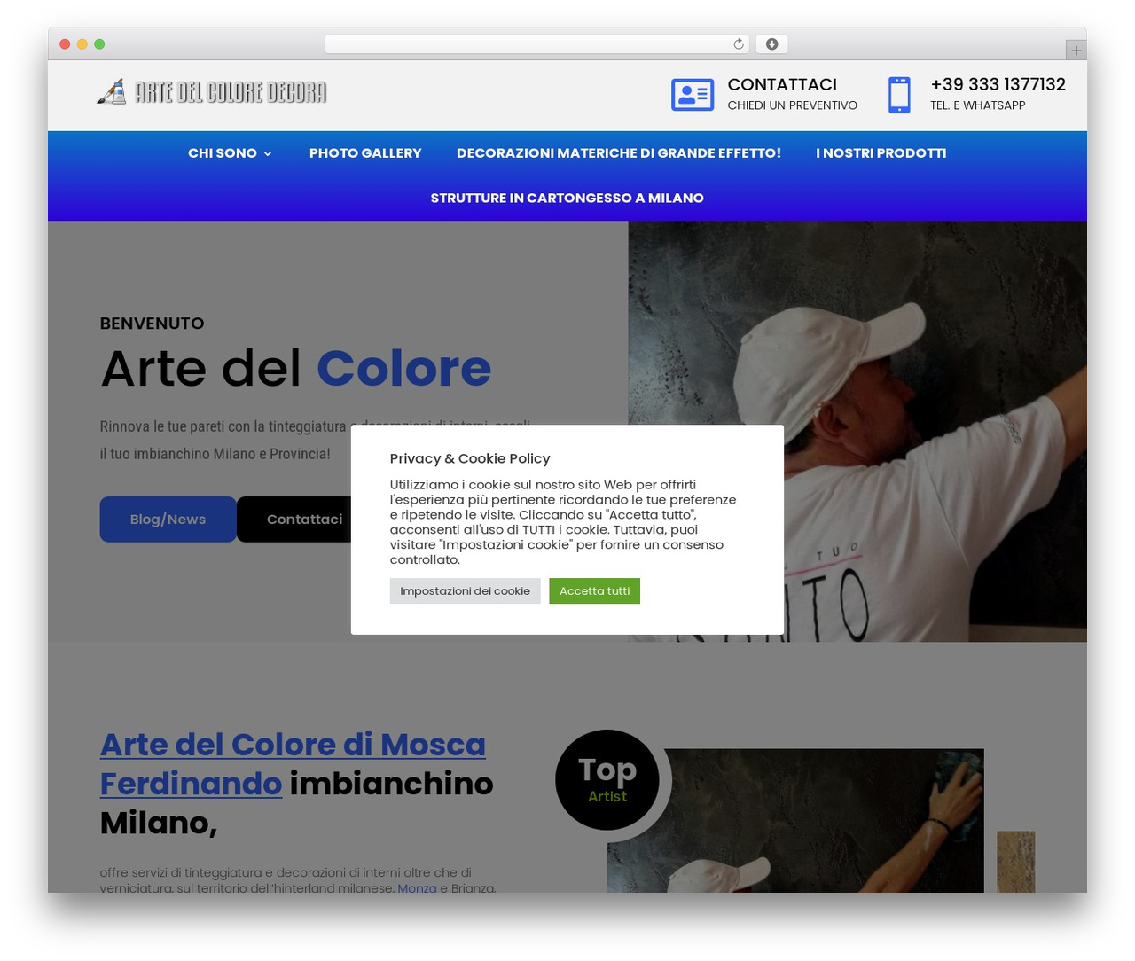 WordPress theme Divi - artedelcoloredimoscaferdinando.com