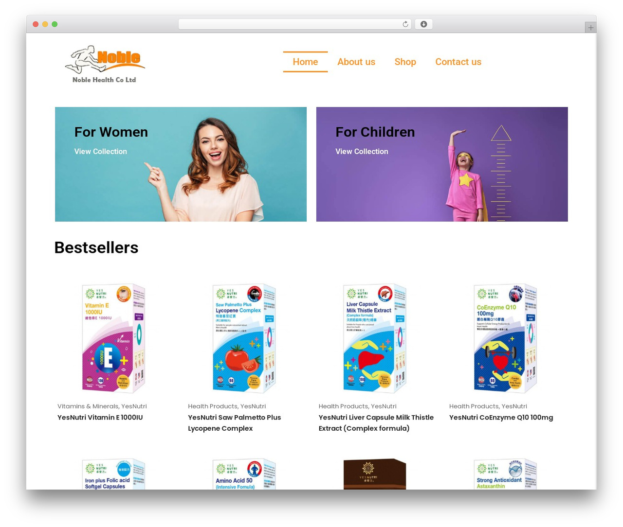 WordPress theme Lorada - noblehealthco.com