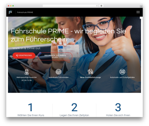 Capiza WordPress theme - primefahrschule.de