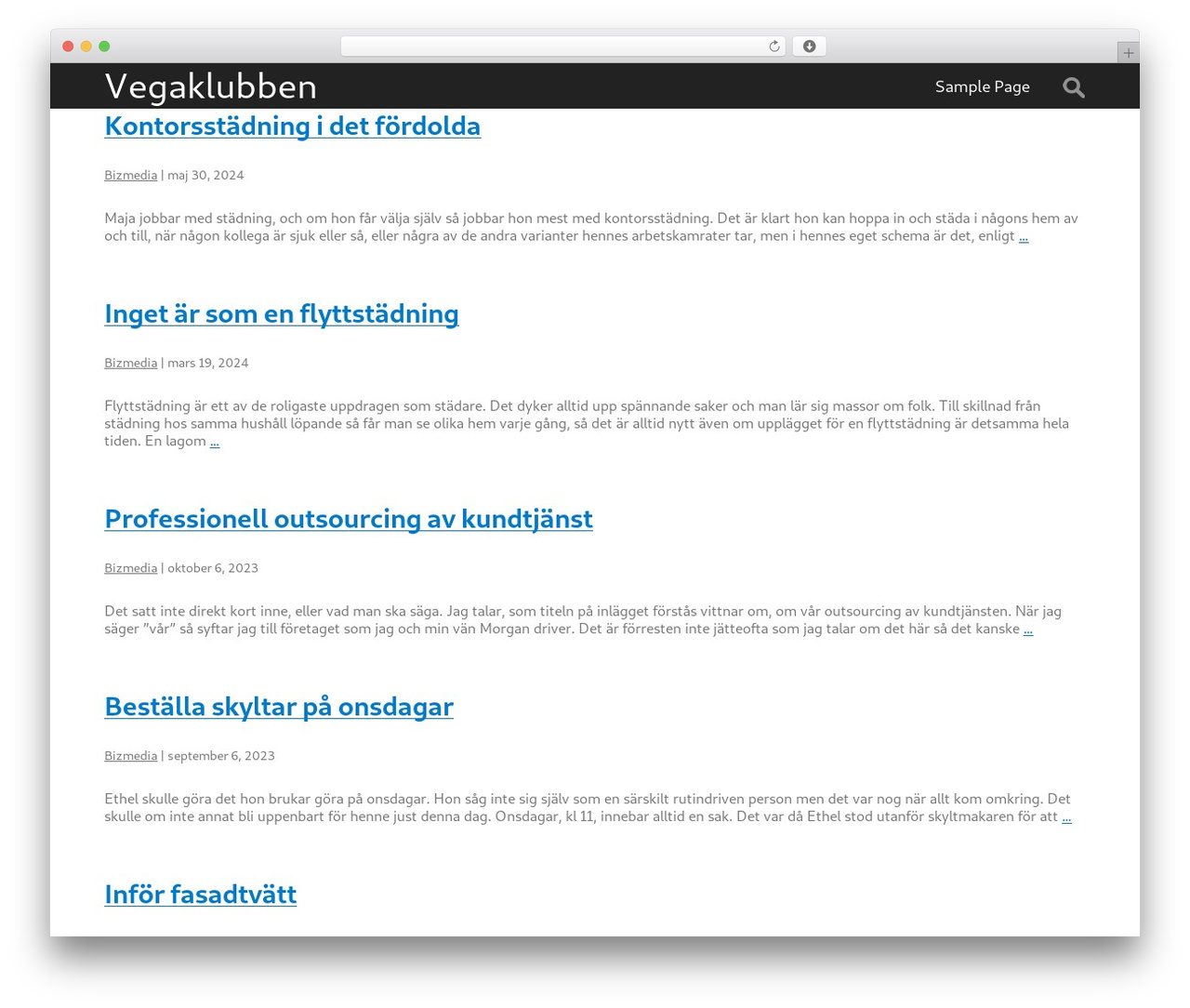 Generic theme WordPress - svenskavegaklubben.se
