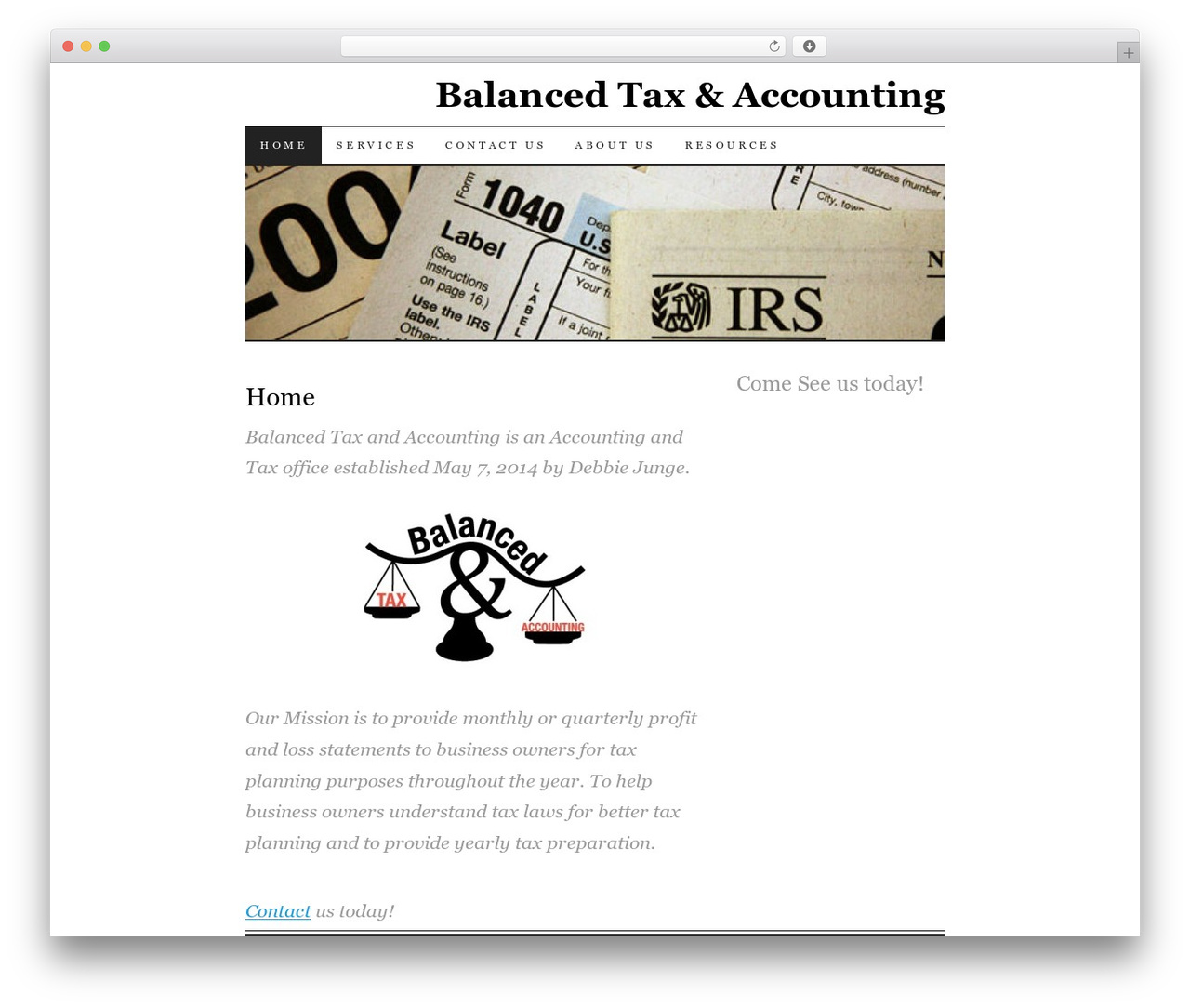 Pilcrow WordPress theme - balancedtaxandaccounting.com