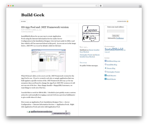 Thesis WordPress theme - buildgeek.com