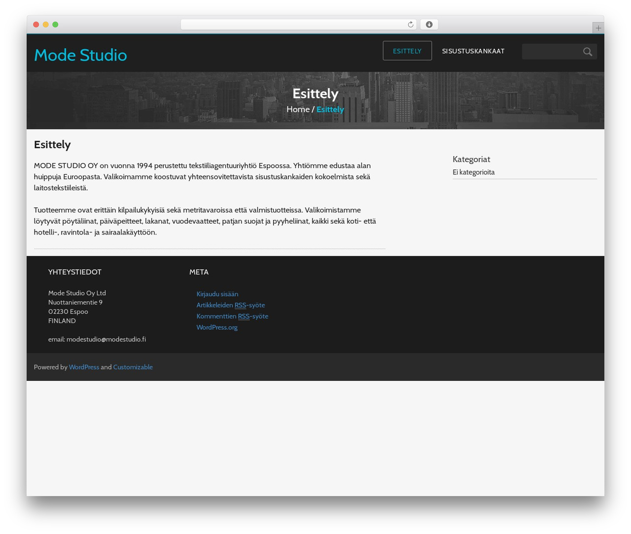 Customizable theme WordPress - modestudio.fi
