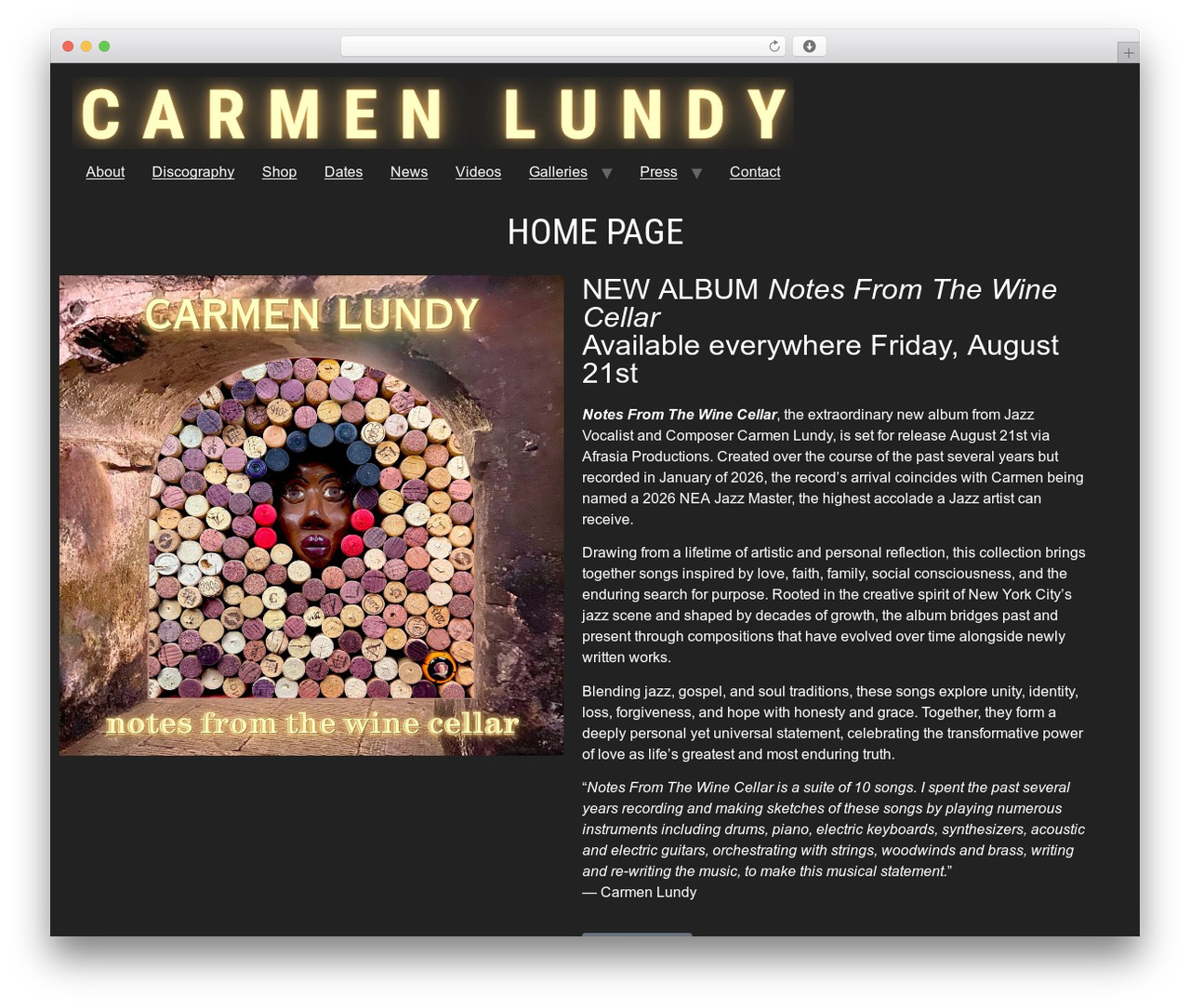Hello Elementor WordPress theme - carmenlundy.com