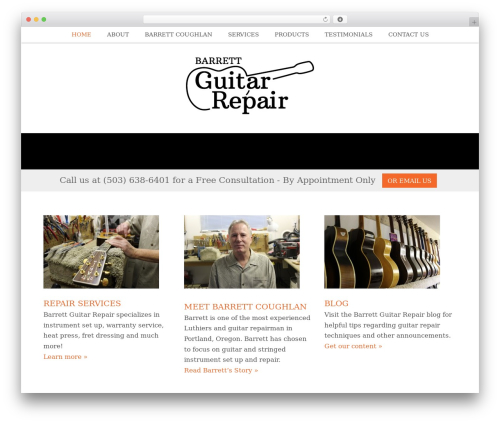 Nectar WordPress ecommerce theme - barrettguitarrepair.com