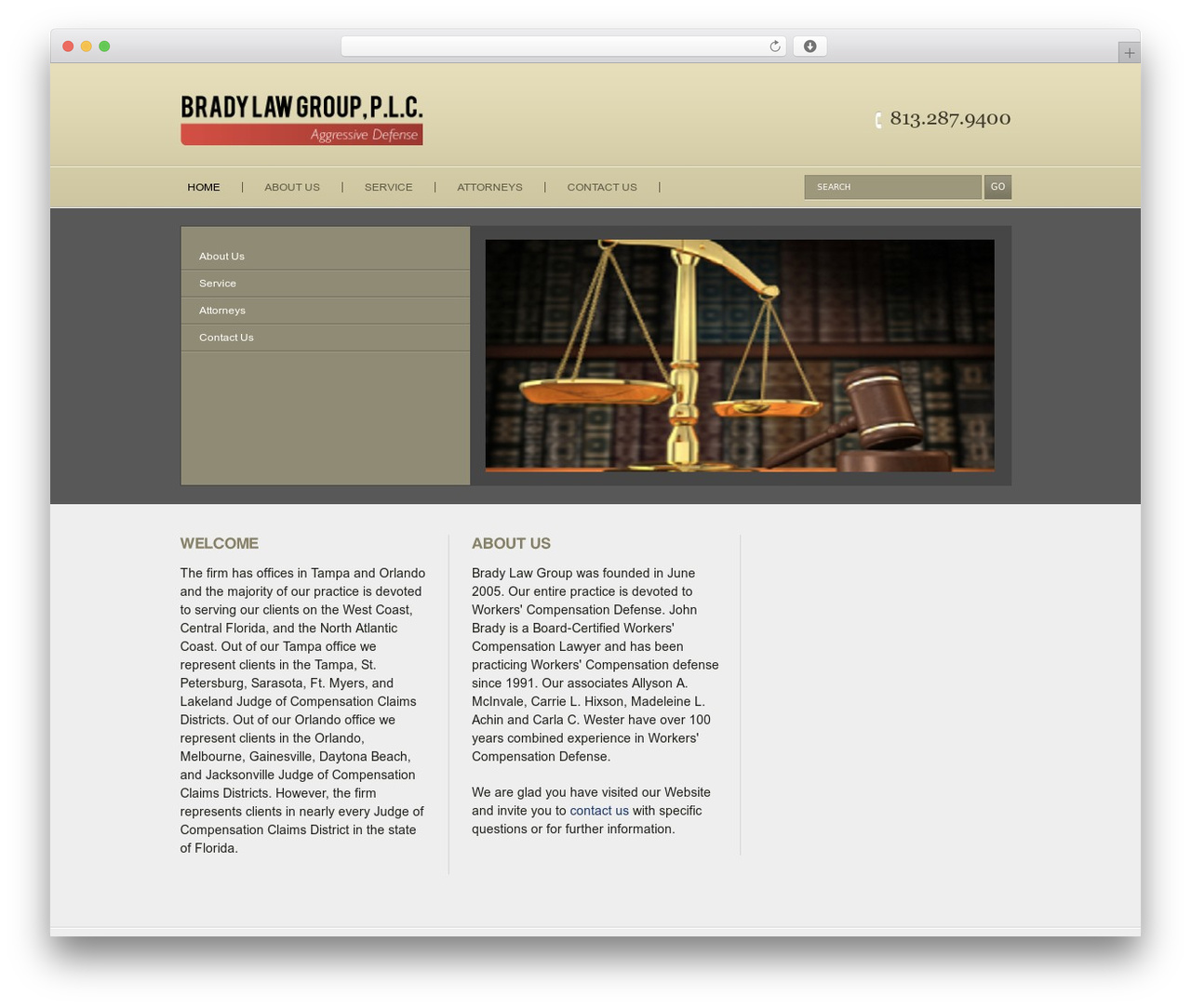 Vertical WordPress theme - bradylawgroup.net
