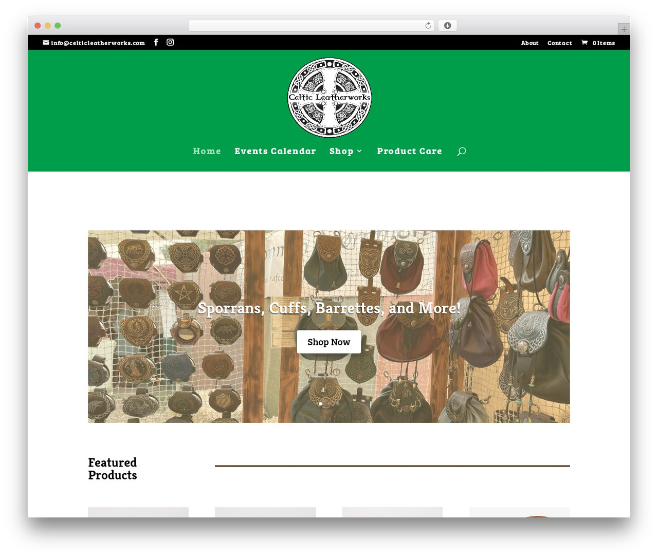Divi WordPress theme - celticleatherworks.com