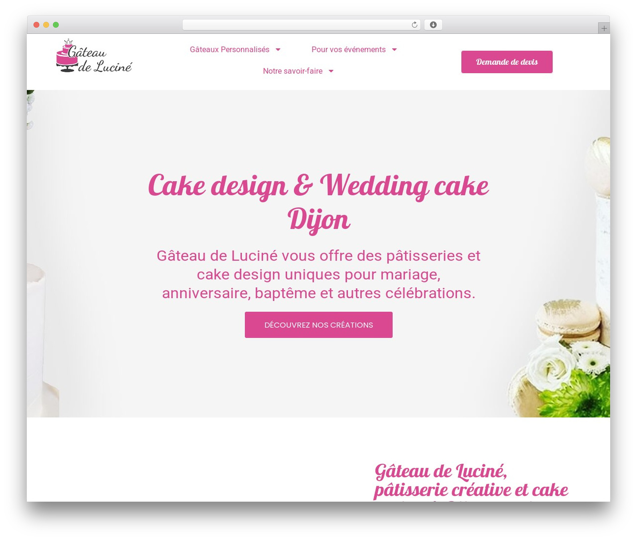 Hello Elementor Child WordPress wedding theme - gateaudelucine.com