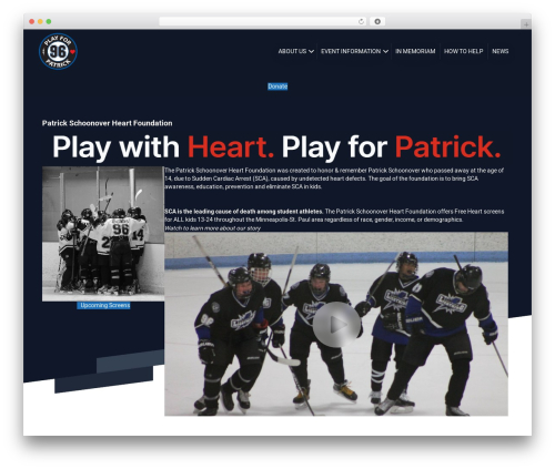 Charitable pro WordPress plugin - playforpatrick.org