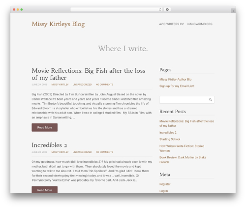 WordPress theme Illustrious - blog.missykirtley.com