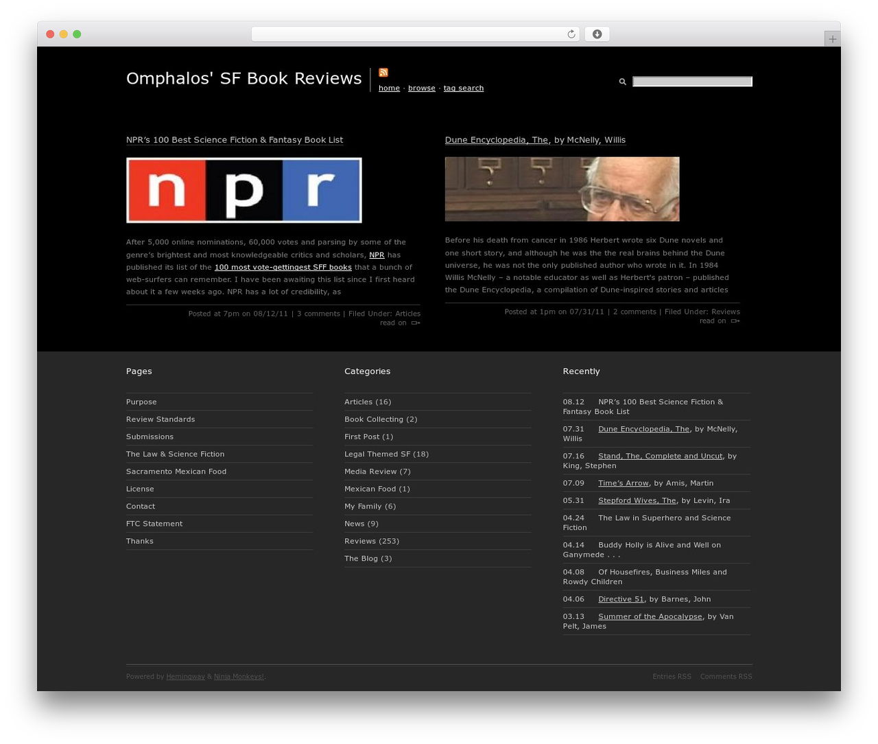 WordPress theme NinjaMonkeys - blog.omphalosbookreviews.com