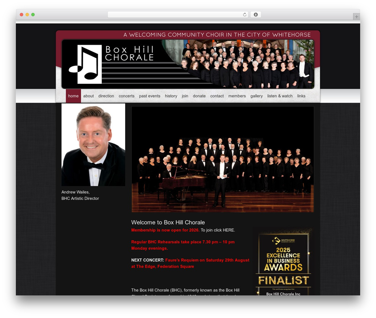 Catalyst WordPress theme - boxhillchorale.org.au