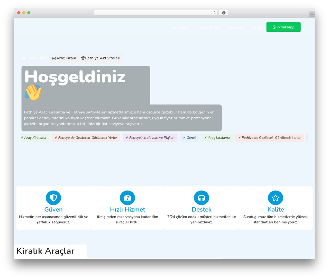 Hello Elementor WordPress theme - fethiyearackiralama.com