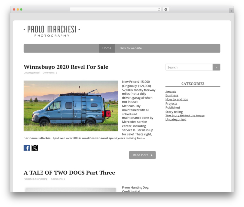 Basic free WordPress theme - blog.marchesiphoto.com