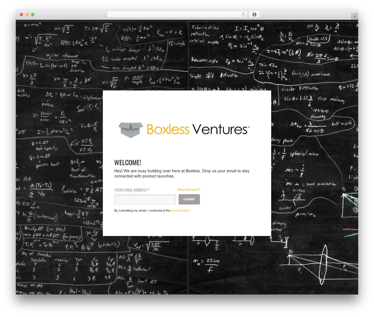 Launch Effect WordPress website theme - boxlessventures.com