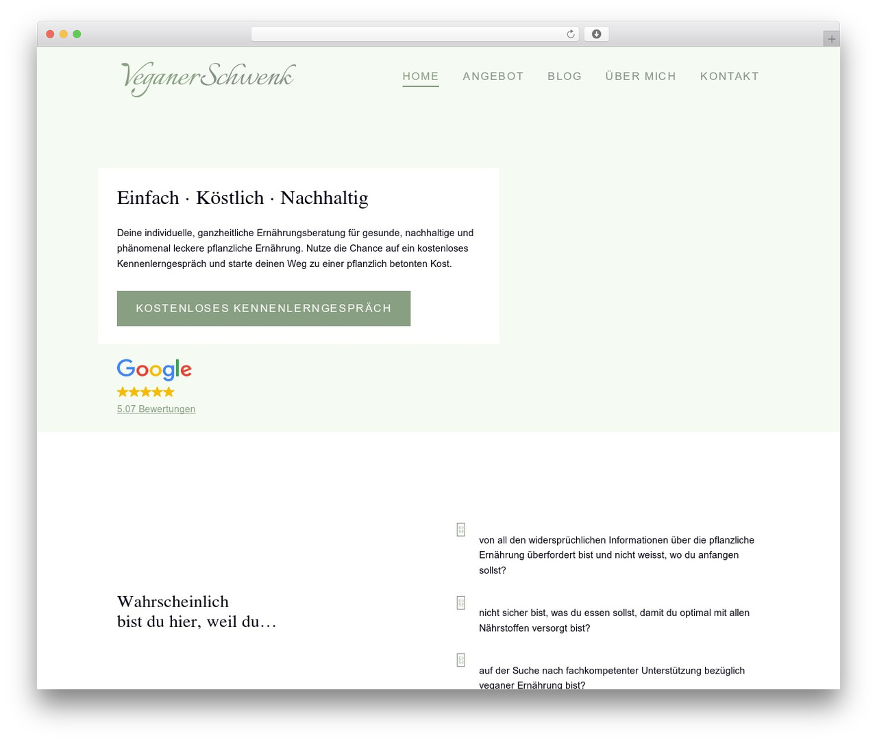 Divi WordPress theme - veganerschwenk.ch