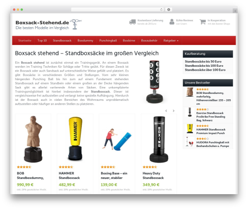 Affiliatetheme amazon WordPress plugin - boxsack-stehend.de