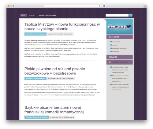 Basic best free WordPress theme - blog.piskle.pl
