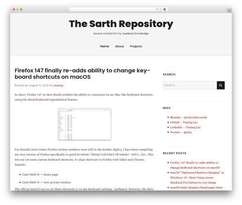 Theme WordPress TheSimplest Modified - blog.yimingliu.com