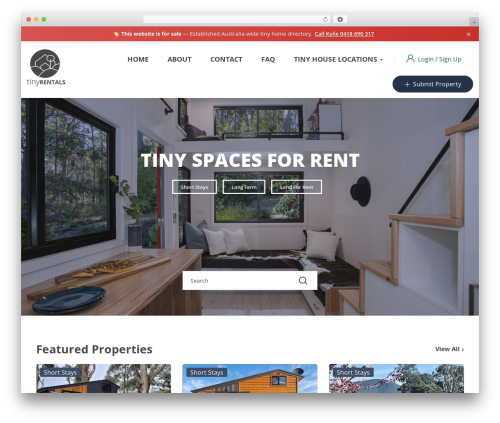 Wp realestate WordPress plugin - www.tinyrentals.com.au