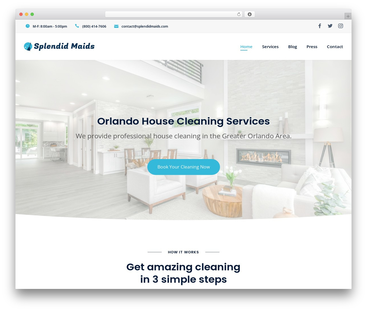 WordPress theme Moppers Child - splendidmaids.com