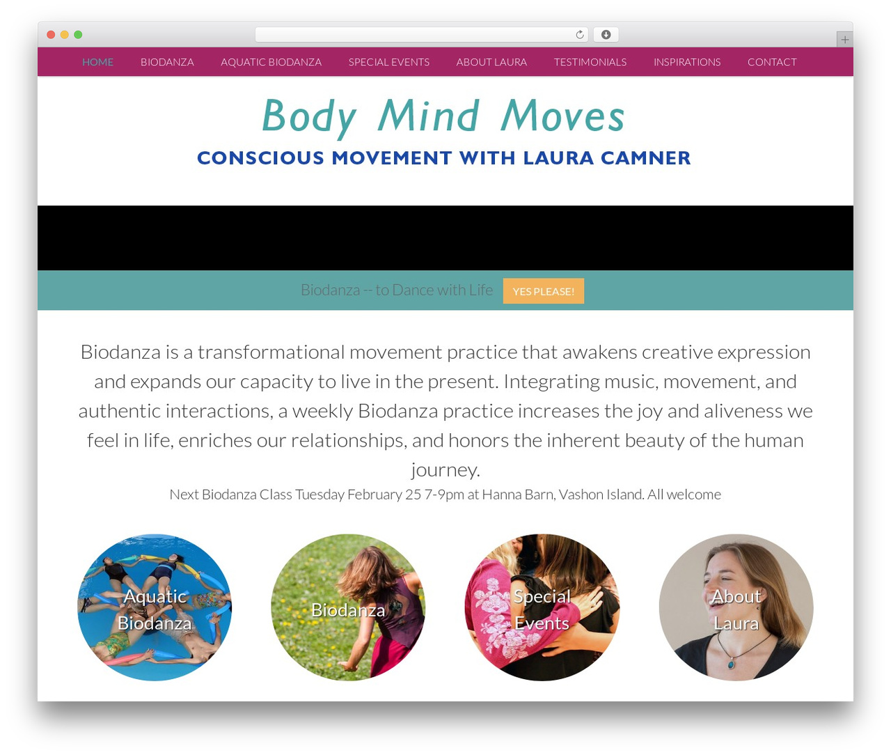 WordPress theme Nectar - bodymindmoves.com