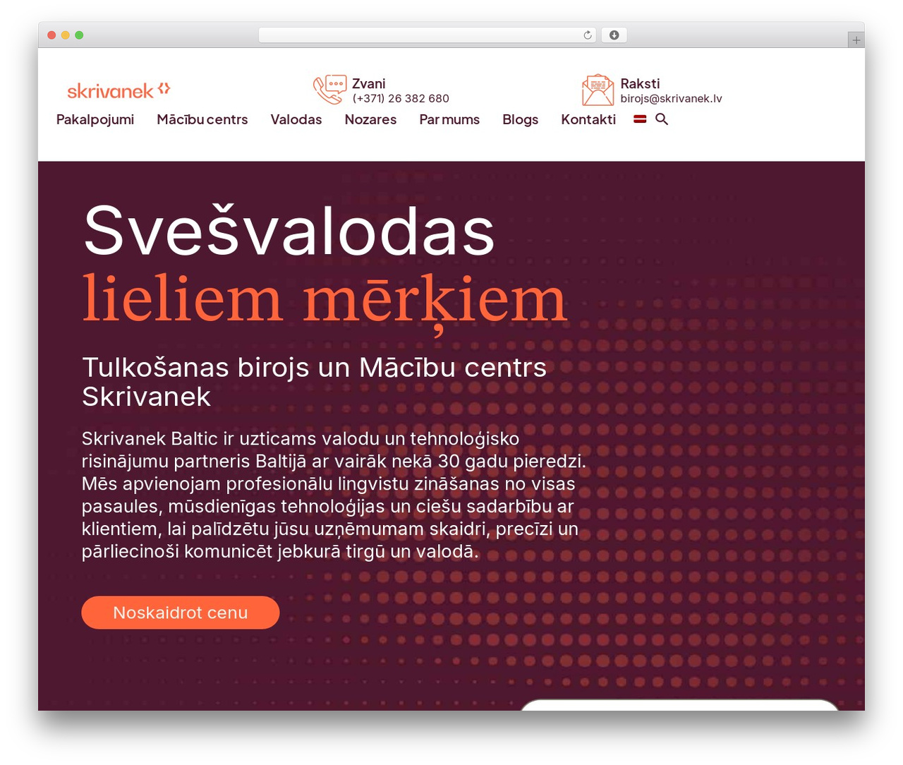 WordPress theme TheGem - skrivanek.lv