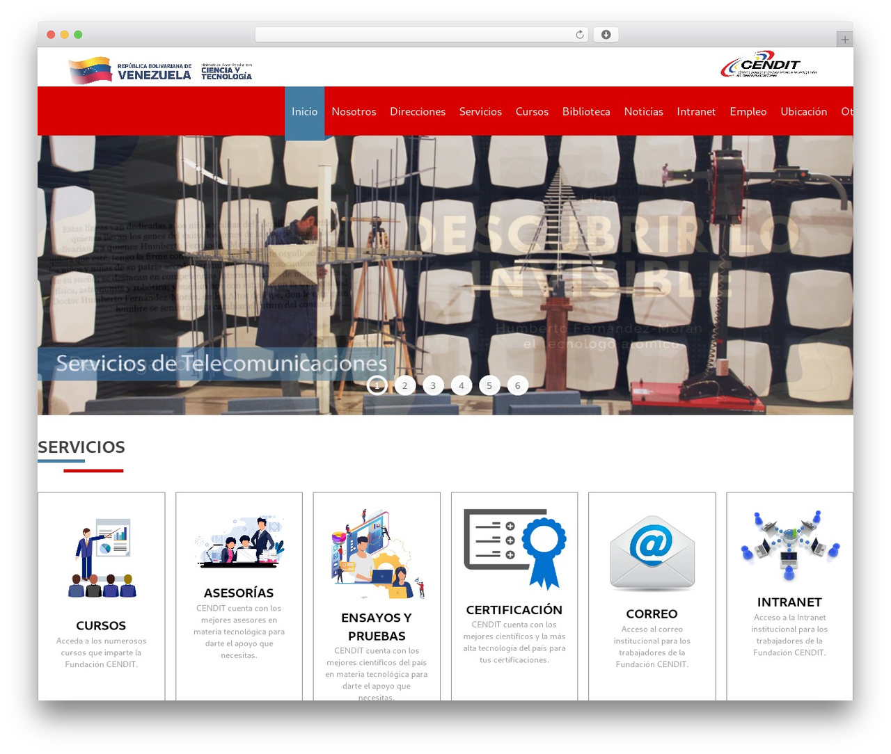 WordPress website theme Codecyt - www.cendit.gob.ve