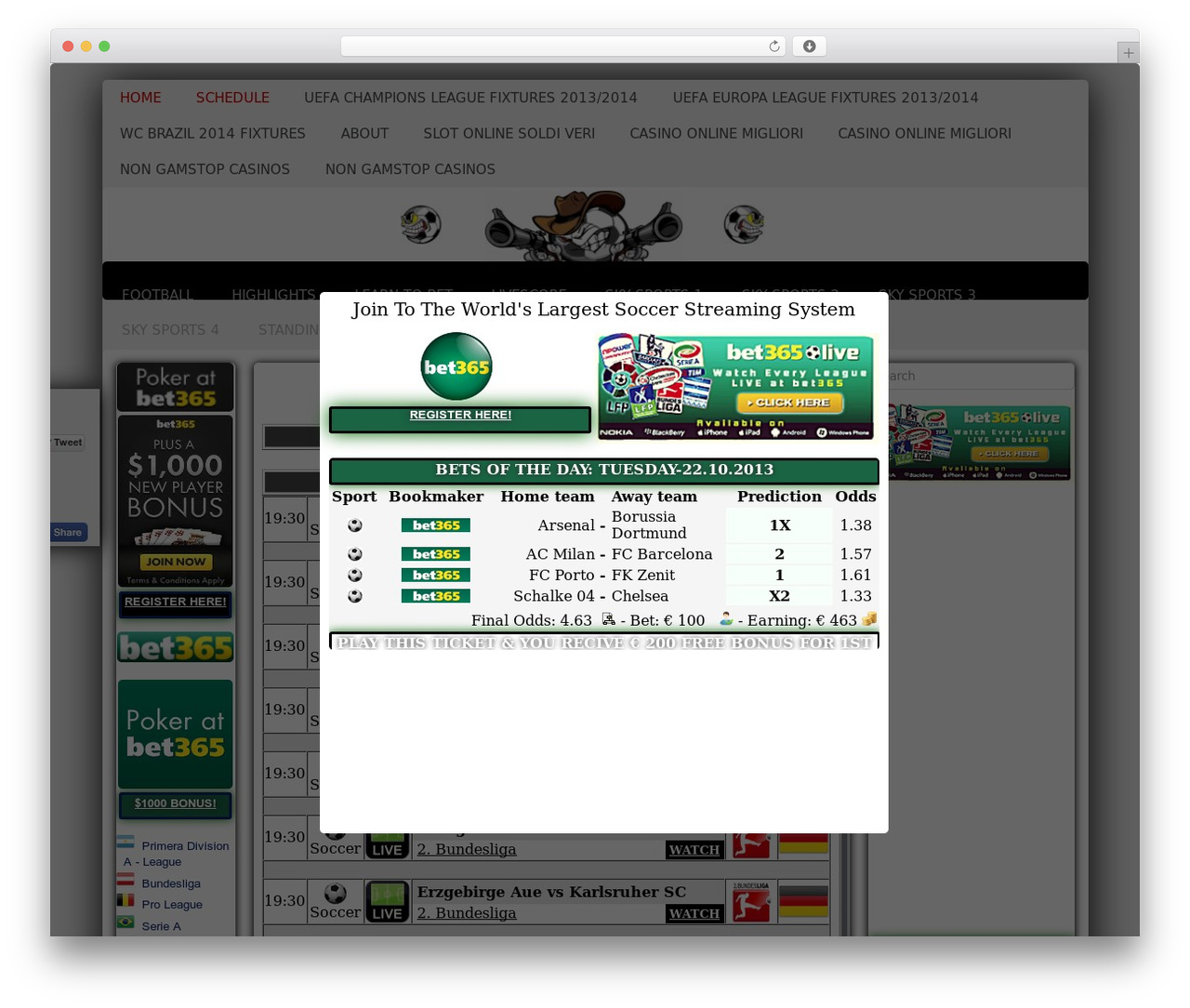 WordPress website theme ProTech - soccerlivelinks.com