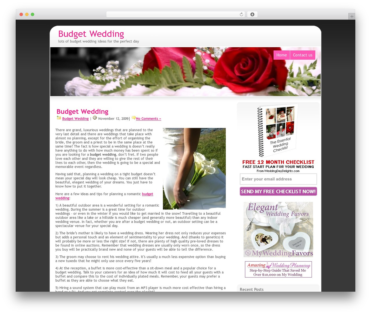 Advancedtech WordPress theme - budgetweddingideasblog.com