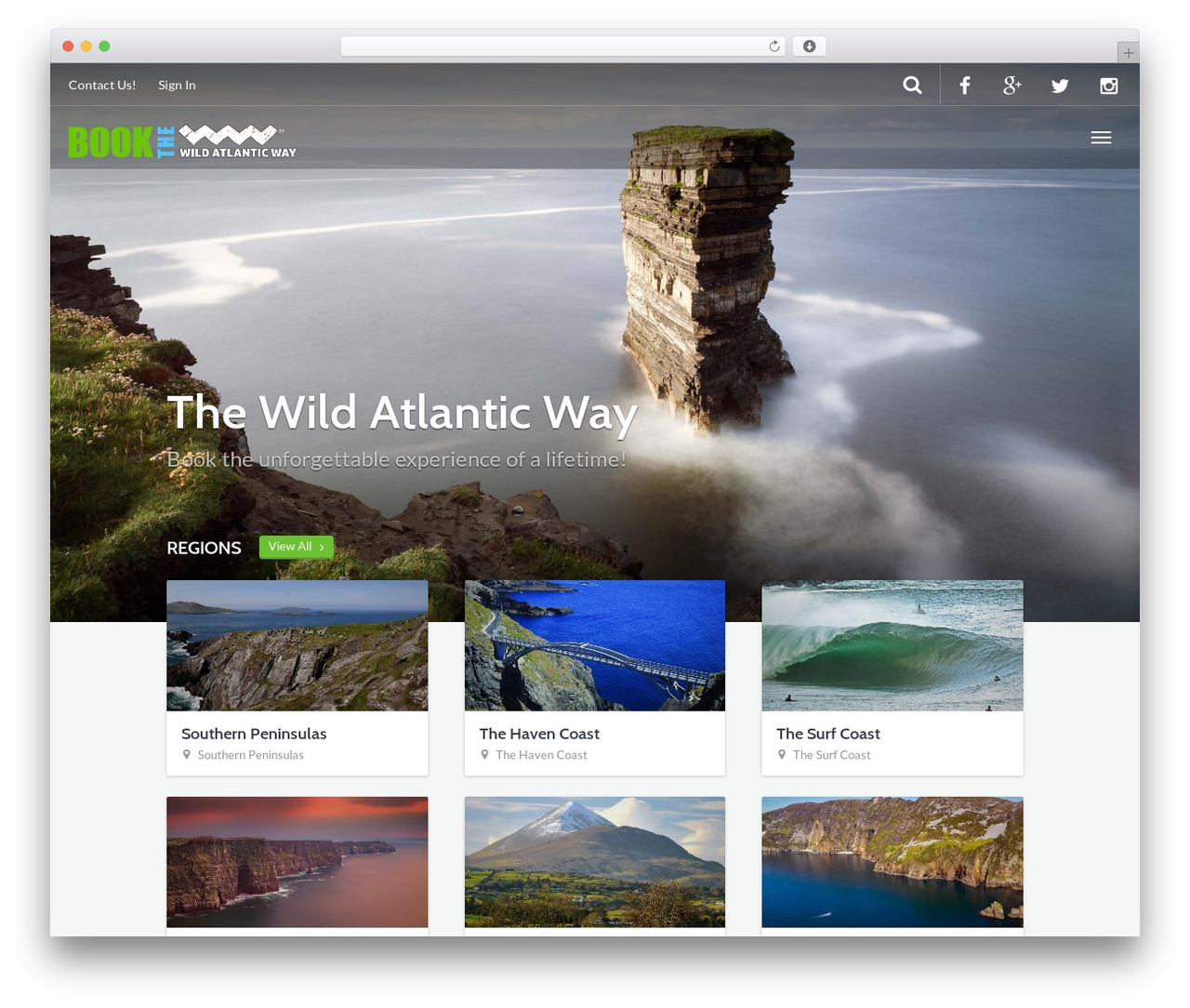 Go Explore! WordPress theme design - bookthewildatlanticway.com