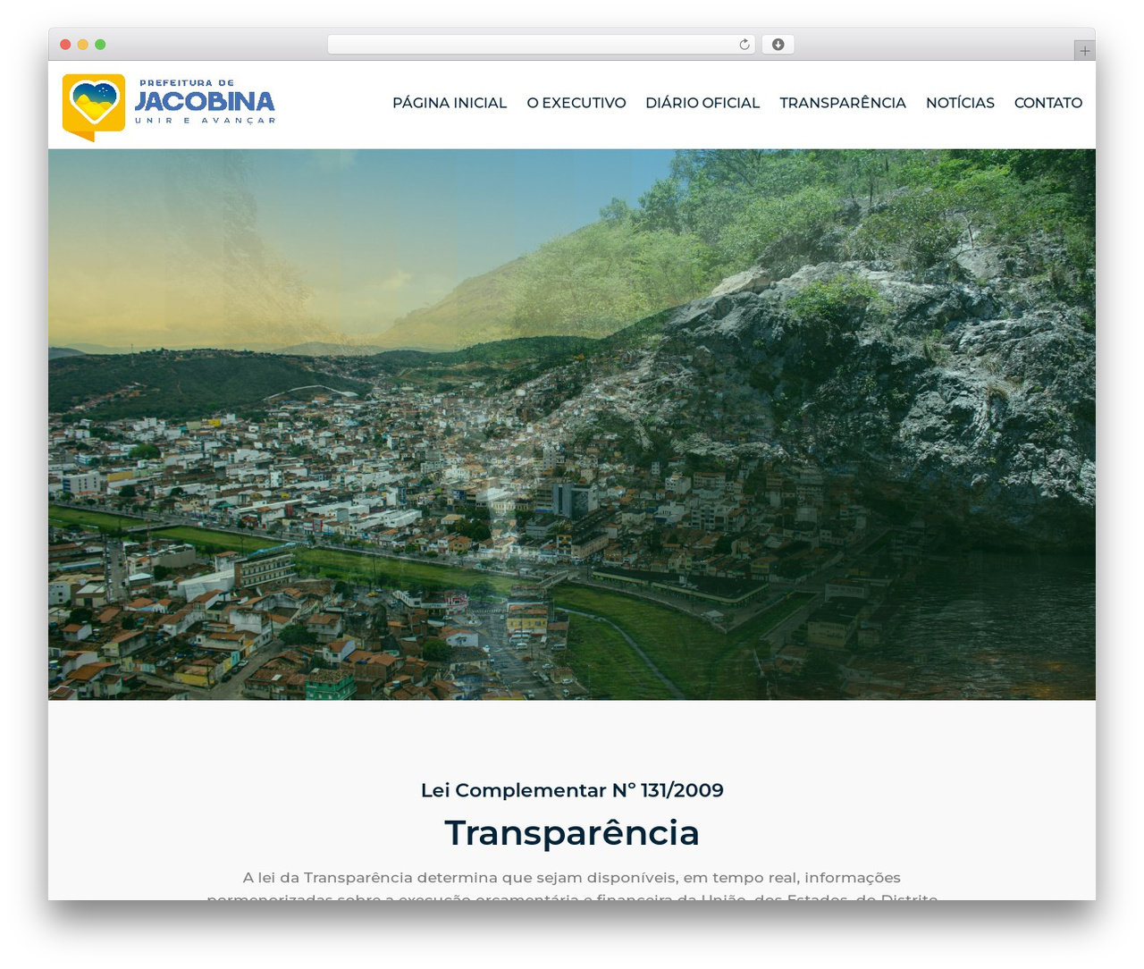 govnet WordPress theme design - jacobina.ba.gov.br