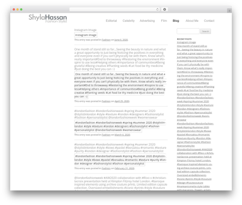 Shyla WordPress theme - blog.shylahassan.com