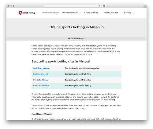 Fast travel WordPress plugin - mobetting.com