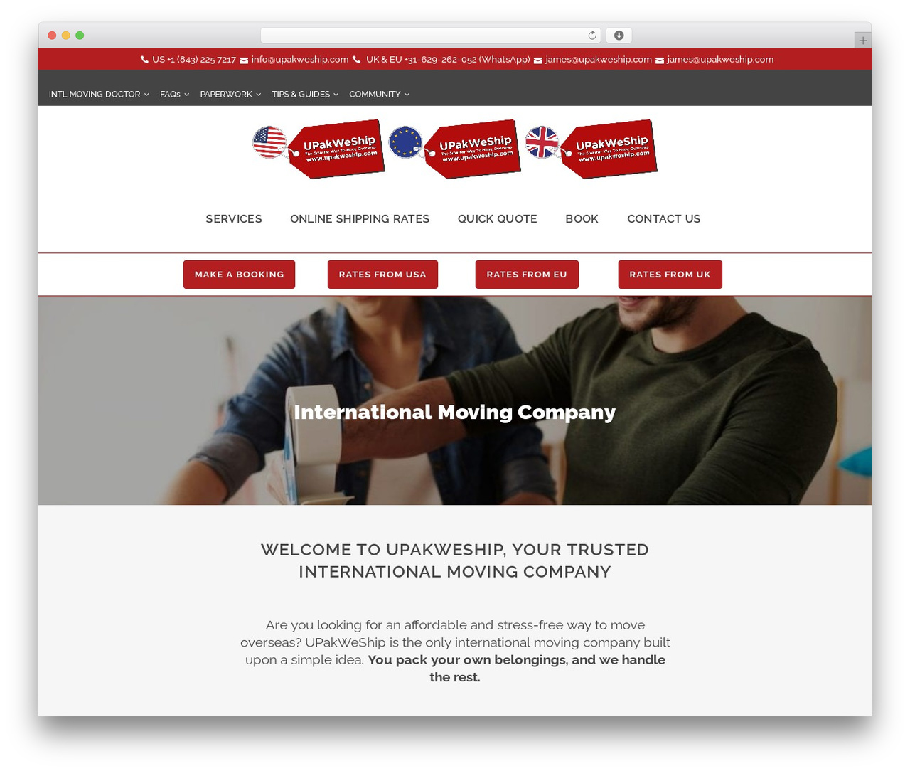 Bridge business WordPress theme - upakweship.com